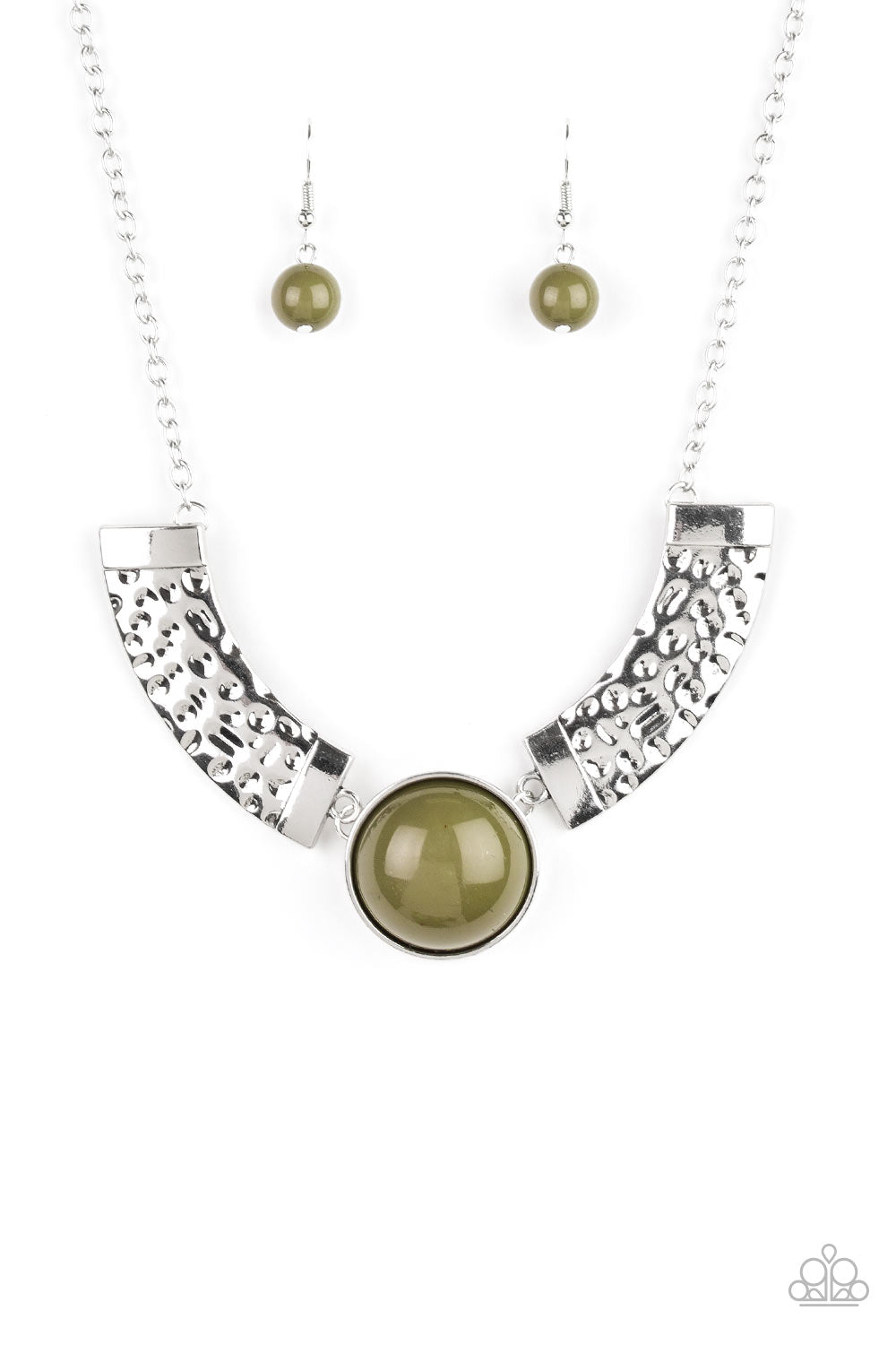 EGYPTIAN SPELL - GREEN NECKLACE - PAPARAZZI - 1773