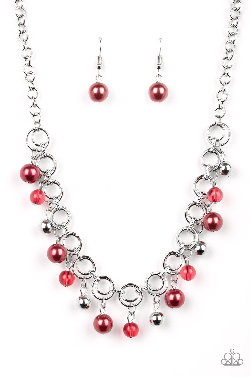 FIERCELY FANCY - RED NECKLACE - PAPARAZZI - 1777