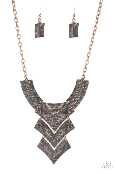 FIERCELY PHARAOH - COPPER NECKLACE - PAPARAZZI - 1778