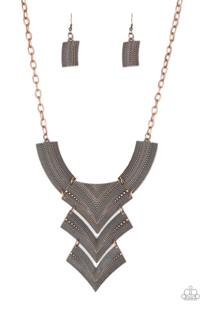 FIERCELY PHARAOH - COPPER NECKLACE - PAPARAZZI - 1778