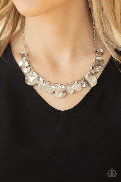 GLISTEN CLOSELY - SILVER NECKLACE - PAPARAZZI - 1782