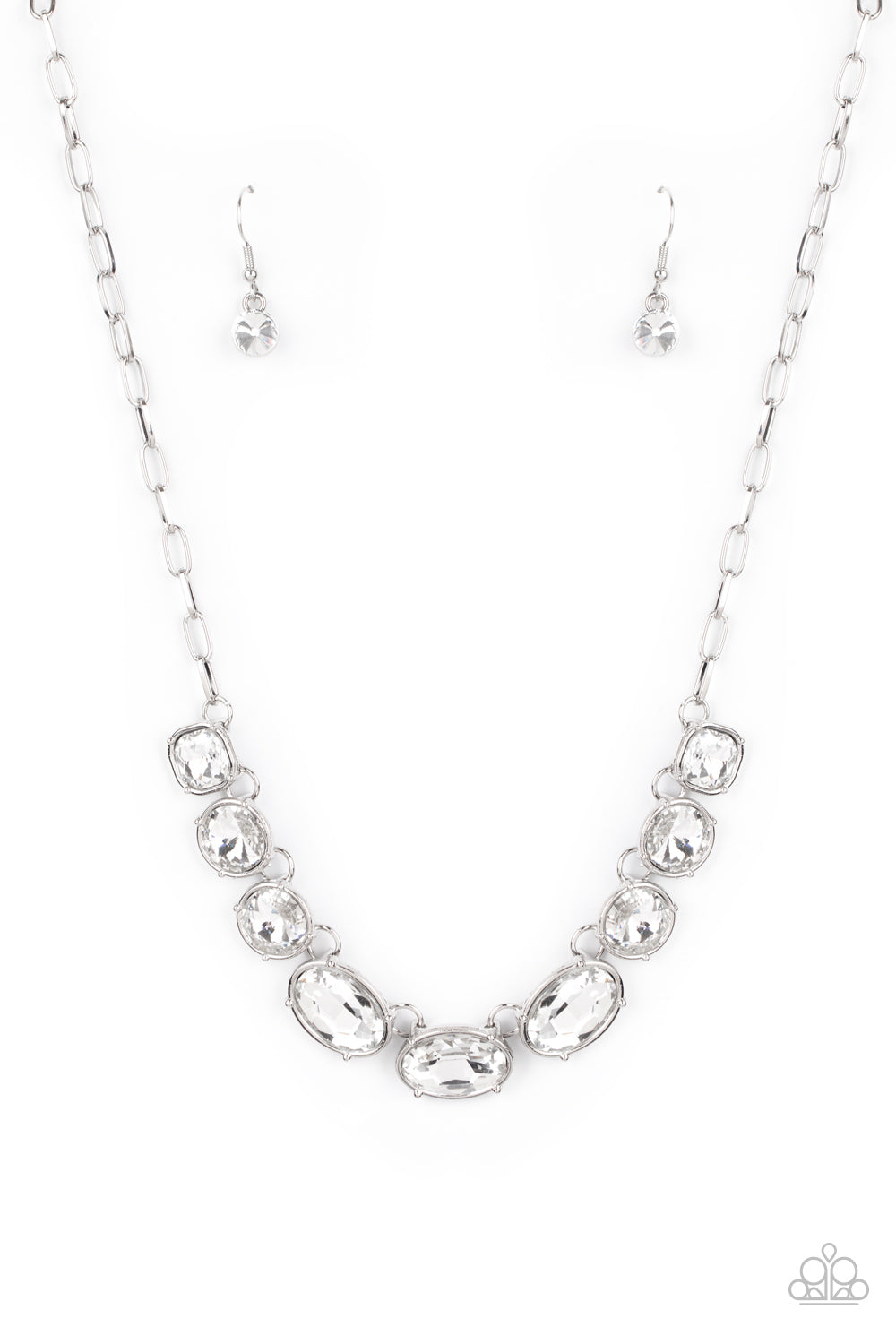 GORGEOUSLY GLACIAL - WHITE NECKLACE - PAPARAZZI - 1785