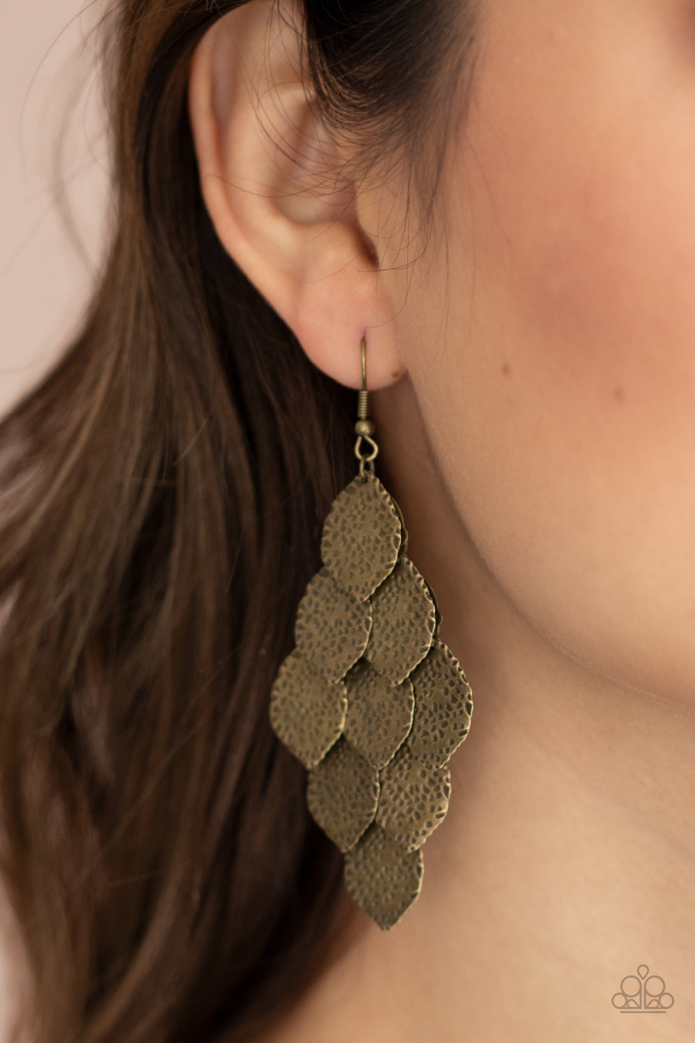 LOUD & LEAFY - BRASS EARRINGS - PAPARAZZI