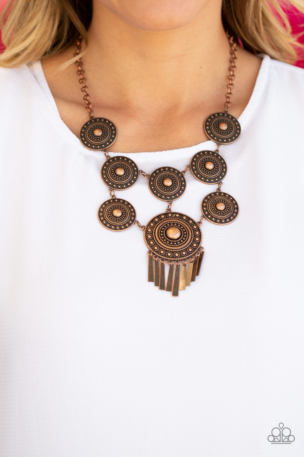 MODERN MEDALIST - COPPER NECKLACE - PAPARAZZI - 1793