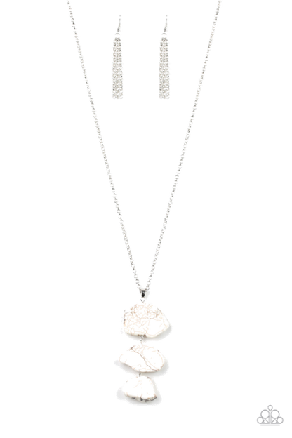 ON THE ROAM AGAIN - WHITE NECKLACE - PAPARAZZI - 1798