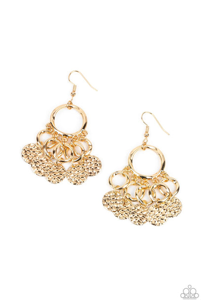 PARTNERS IN CHIME - GOLD EARRINGS - PAPARAZZI