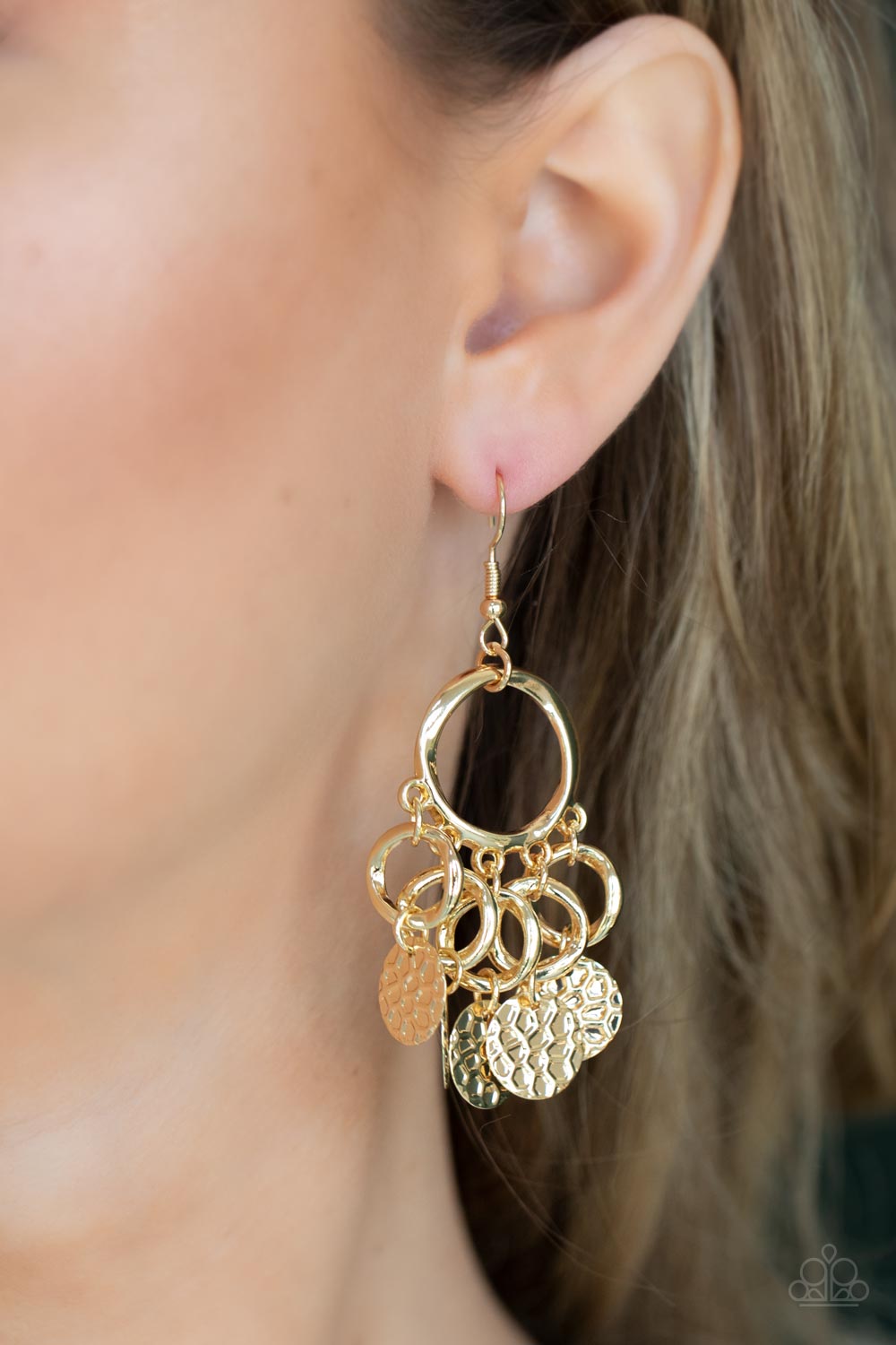 PARTNERS IN CHIME - GOLD EARRINGS - PAPARAZZI