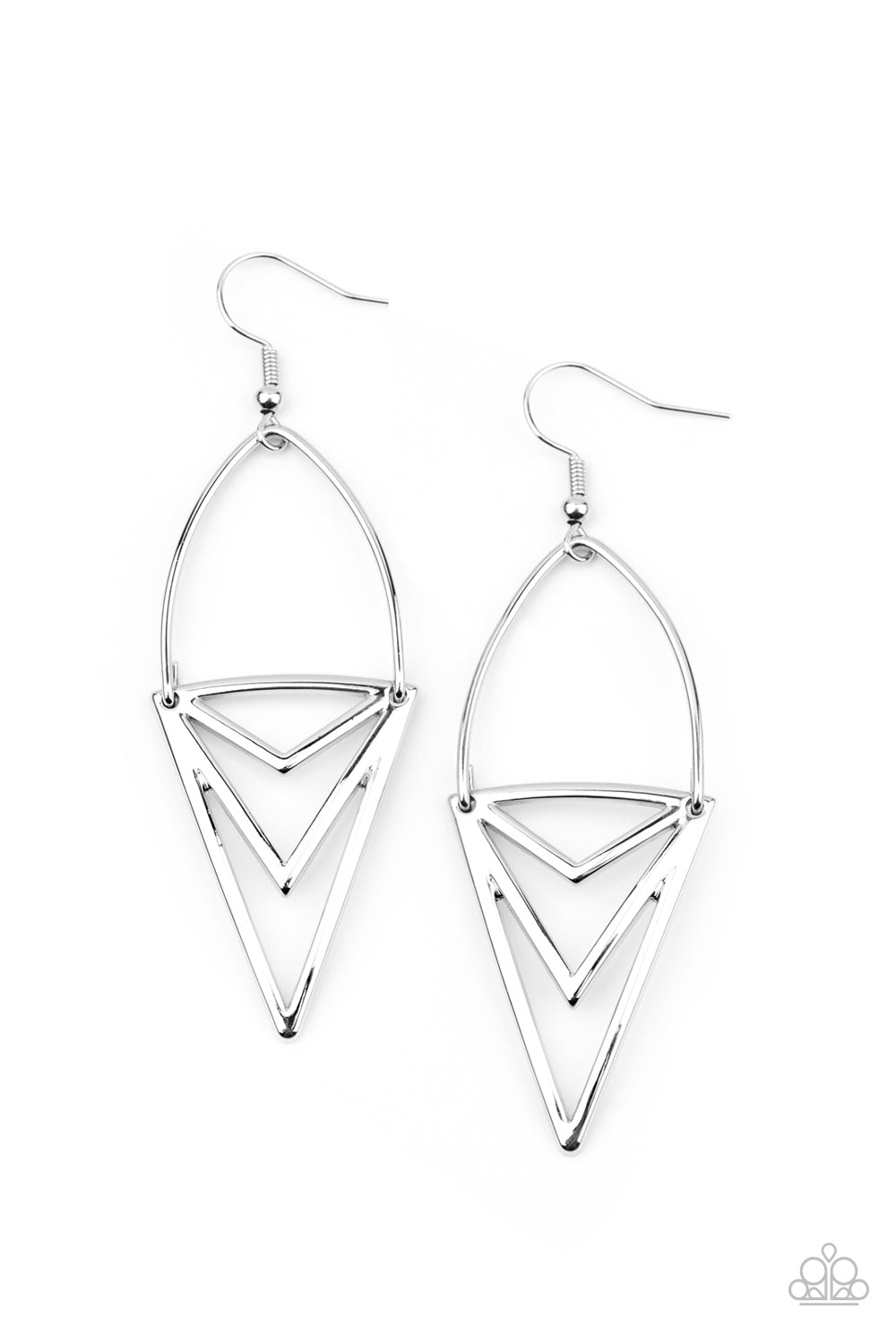 PROCEED WITH CAUTION - SILVER EARRINGS - PAPARAZZI