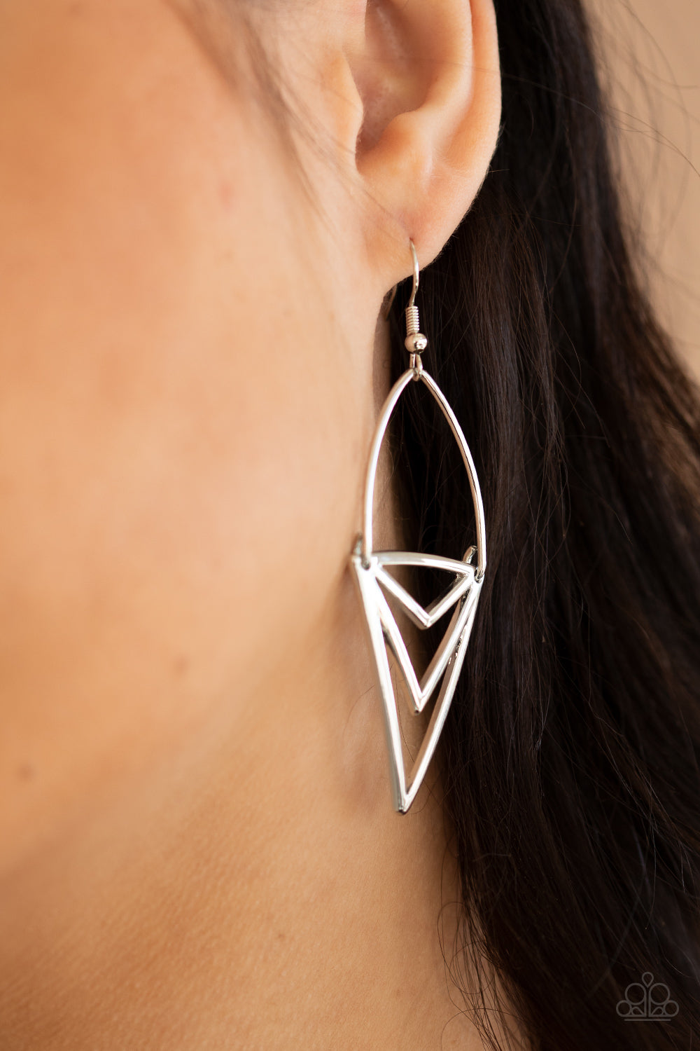 PROCEED WITH CAUTION - SILVER EARRINGS - PAPARAZZI