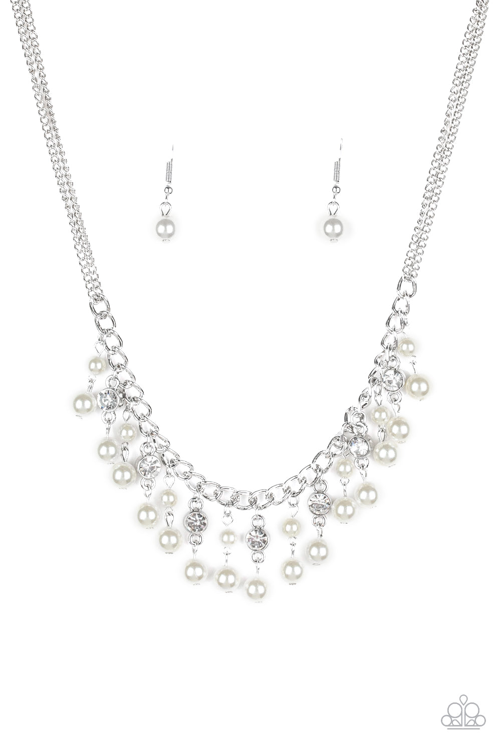 REGAL REFINEMENT - WHITE NECKLACE - PAPARAZZI