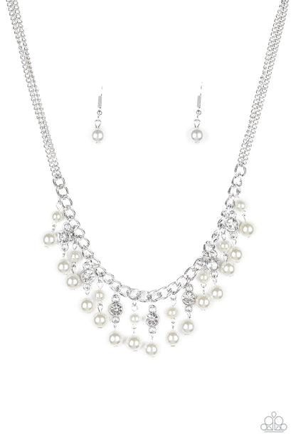 REGAL REFINEMENT - WHITE NECKLACE - PAPARAZZI