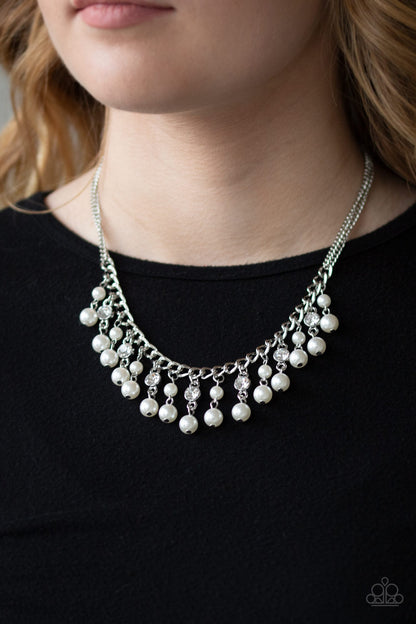 REGAL REFINEMENT - WHITE NECKLACE - PAPARAZZI