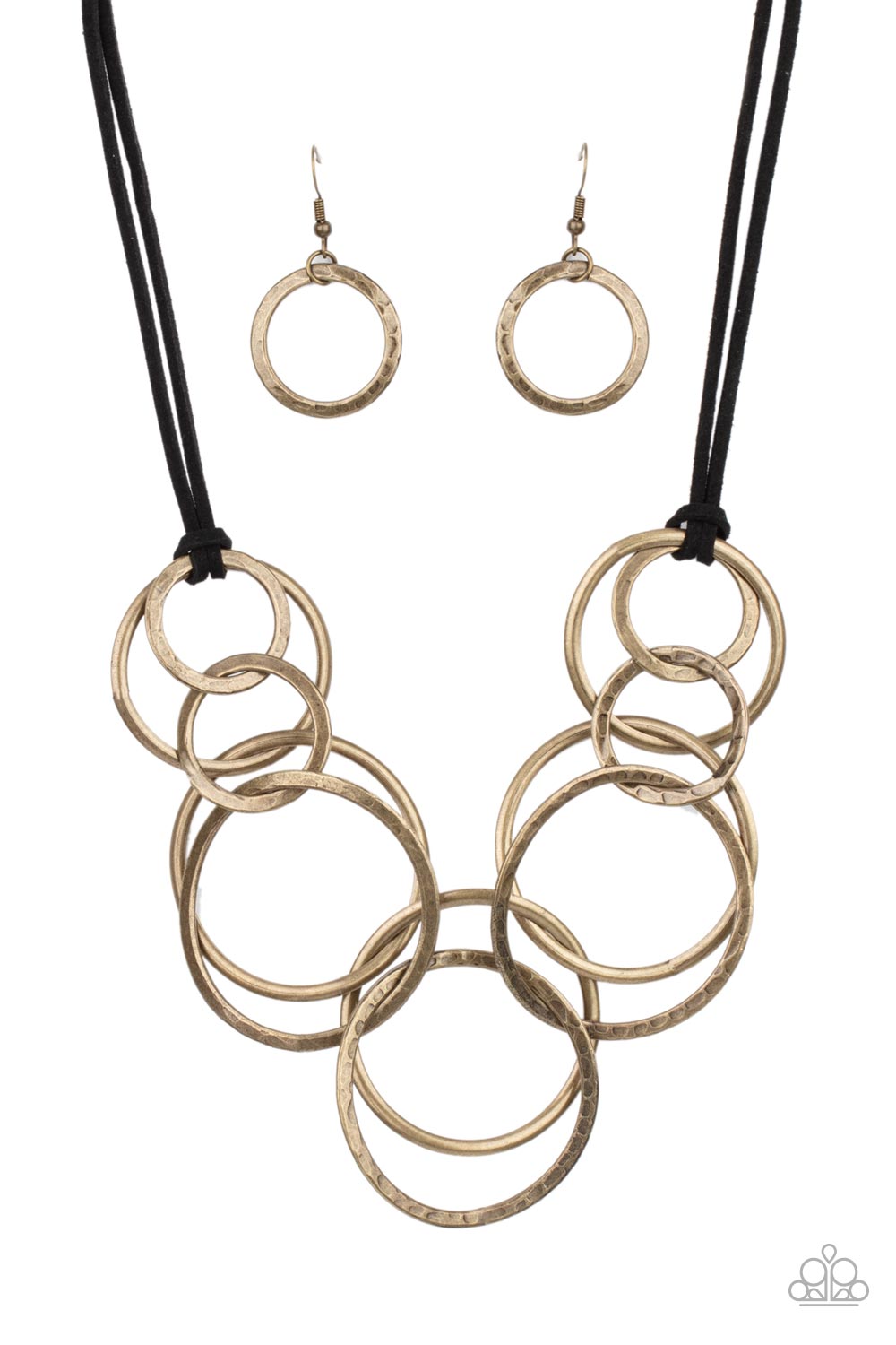 SPIRALING OUT OF COUTURE - BRASS NECKLACE - PAPARAZZI