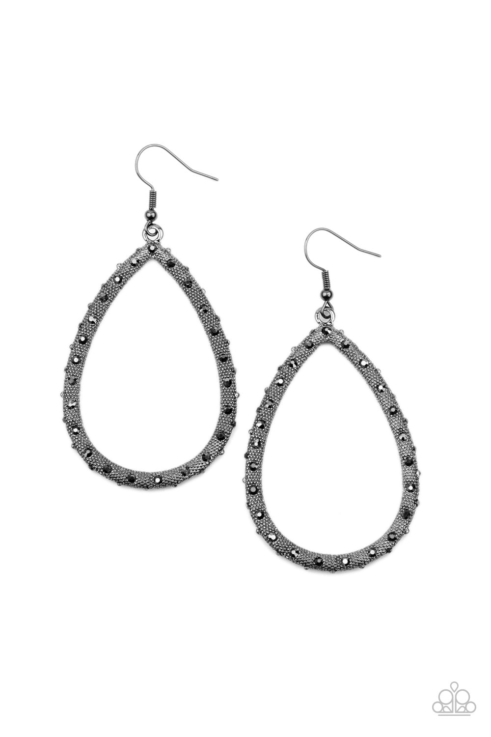 STANDOUT SPARKLE - BLACK EARRINGS - PAPARAZZI