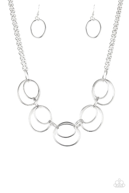 URBAN ORBIT - SILVER NECKLACE - PAPARAZZI