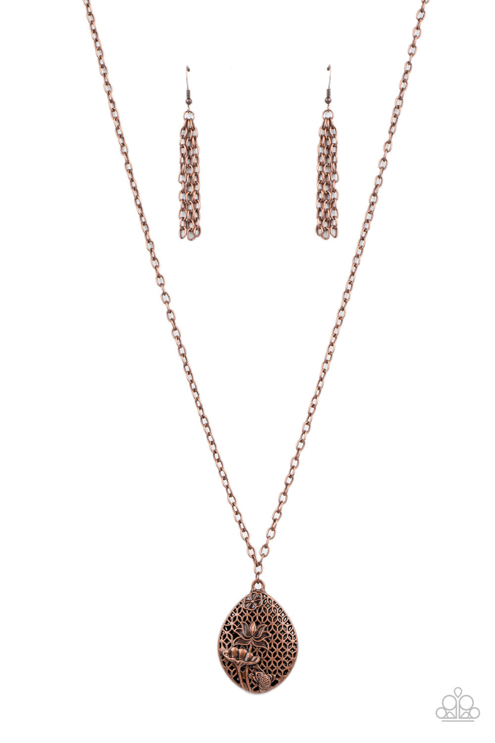 WEARABLE WILDFLOWERS - COPPER NECKLACE - PAPARAZZI