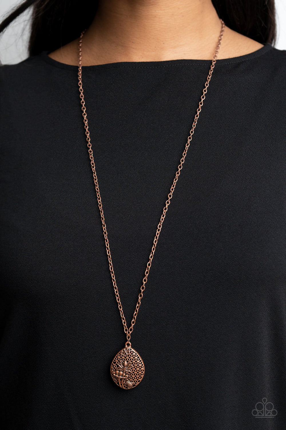 WEARABLE WILDFLOWERS - COPPER NECKLACE - PAPARAZZI